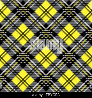 Black And Yellow Lumberjack Tartan Plaid Cloth Texture Pattern eps10 Stock Vector