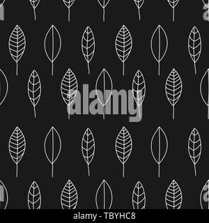 Seamless leafs pattern randomly distributed. Useful for backgrounds, decorations and ornament. Stock Vector