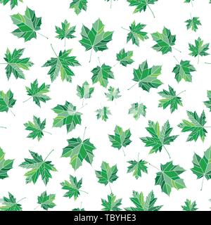 Seamless colorful maple leaf pattern. Nature texture for backgrounds and decorations. Stock Vector