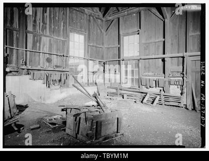 Moldmakers area, view from northeast.  East Broad Top Railroad and Coal Company, Foundry, State Route 994, West of U.S. Route 522, Rockhill Furnace, Huntingdon County, PA Perrottet and Hoyt Benz, transmitter Dixon, Robert, delineator Yang, Isabel, delineator Stock Photo