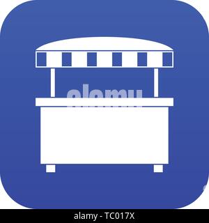 Street stall with awning icon digital blue Stock Vector