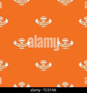 Tourism dirigible pattern vector orange Stock Vector