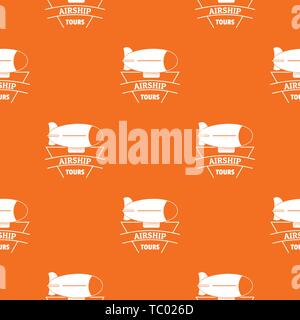 Sky dirigible pattern vector orange Stock Vector
