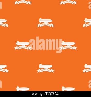 Trip dirigible pattern vector orange Stock Vector