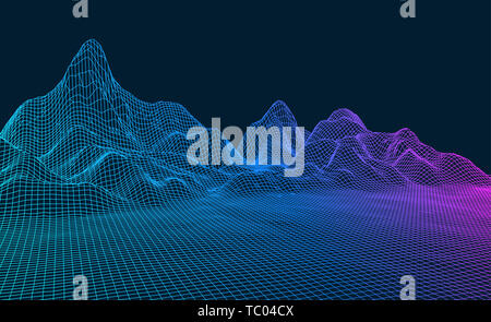 Abstract vector three-dimensional network background for big data concept, graphics with artificial intelligence concept Stock Photo