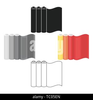 Color printing paper in cartoon,black style isolated on white background. Typography symbol vector illustration. Stock Vector