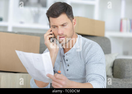 man communicating on the phone Stock Photo