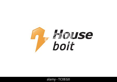 House Bolt Symbol Logo Vector Symbol Design Illustration Stock Vector
