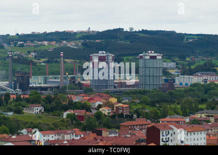arcelor Mittal metallurgical factory in Avilés, Stock Photo