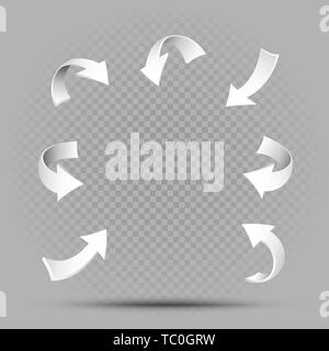 white pointing arrows set Stock Vector