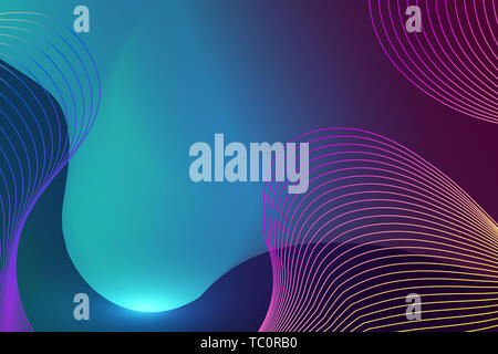 Colorful wave lines with polka dot gradient fluid build abstract background Stock Photo
