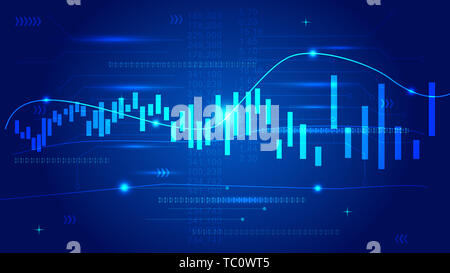 Financial curve chart background Stock Photo