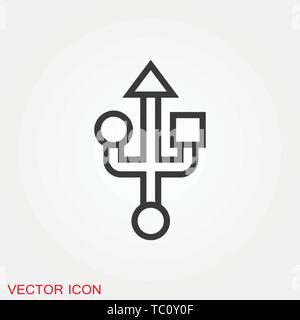 Usb icon vector sign symbol for design Stock Vector