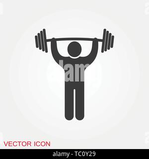 Weightlifter icon vector sign symbol for design Stock Vector