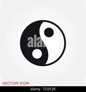 Yin Yang icon vector sign symbol for design Stock Vector
