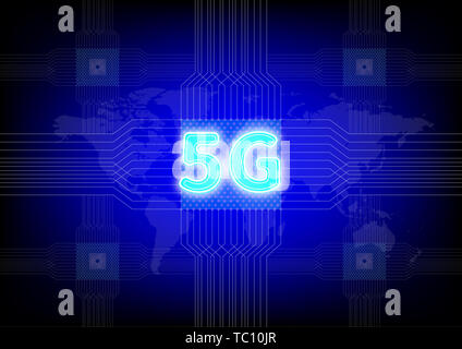 5G technology chip concept diagram Stock Photo