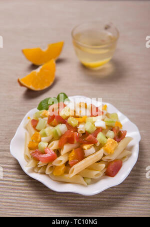 Cold vegetables, cold noodles are not the same every day. Stock Photo