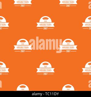Retro dirigible pattern vector orange Stock Vector