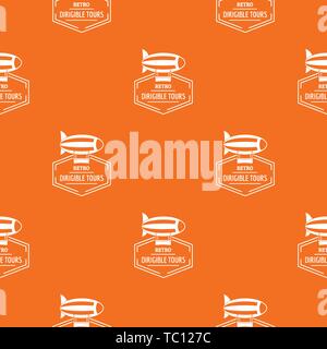 Dirigible pattern vector orange Stock Vector