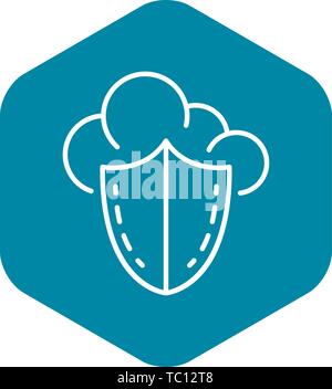 Secured data cloud icon, outline style Stock Vector