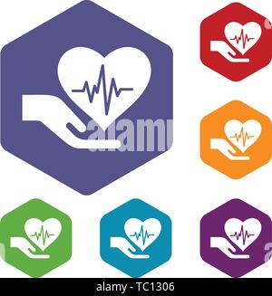 Health protection icons vector hexahedron Stock Vector
