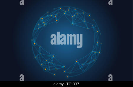 Abstract Earth composed of interconnected dot lines, scientific and technological background, with the significance of global network connection Stock Photo