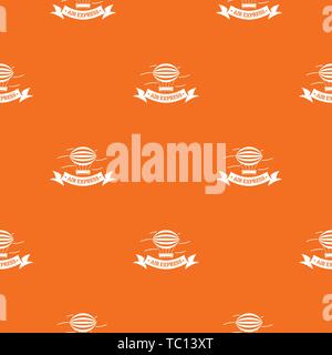 Vintage dirigible pattern vector orange Stock Vector
