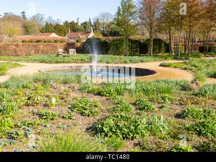 Garden designed by Piet Oudolf at Scampston Hall, Yorkshire, England, UK - Perennial Meadow pond Stock Photo