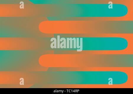 abstract geometric colorful teal and orange background with passing arrows and circle Stock Vector