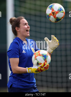 Scotland goalkeeper Lee Alexander during the training session at Oriam, Edinburgh. Stock Photo