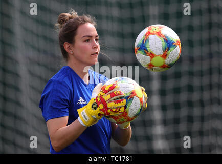 Scotland goalkeeper Lee Alexander during the training session at Oriam, Edinburgh. Stock Photo