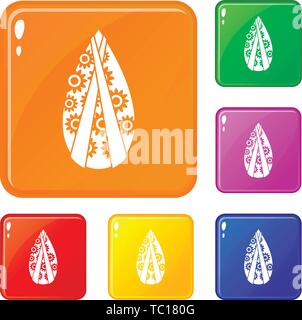 Memorial wreath icons set vector color Stock Vector