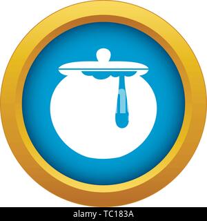 Honey pot icon blue vector isolated Stock Vector