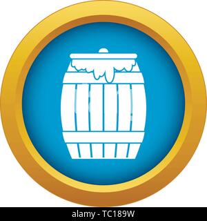 Honey keg icon blue vector isolated Stock Vector