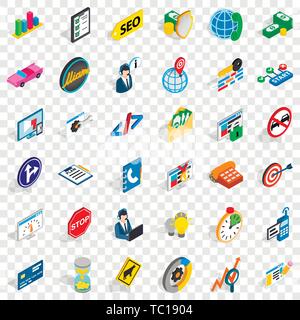 Headset icons set, isometric style Stock Vector