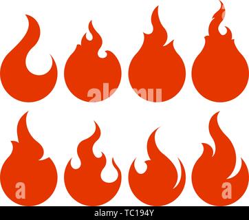 Bonfire icon set. Design element Stock Vector