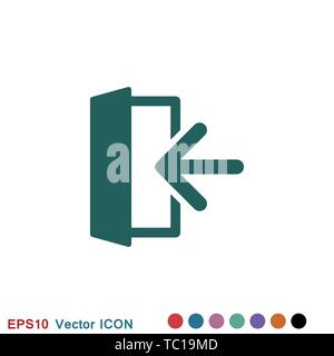 The exit icon. Logout and output logo, illustration, vector sign symbol for design Stock Vector