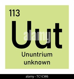 Ununtrium chemistry icon,chemical element in the periodic table Stock ...