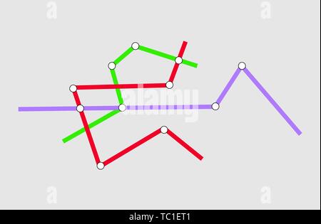 Metro subway map.Vector eps 10 on white background Stock Vector