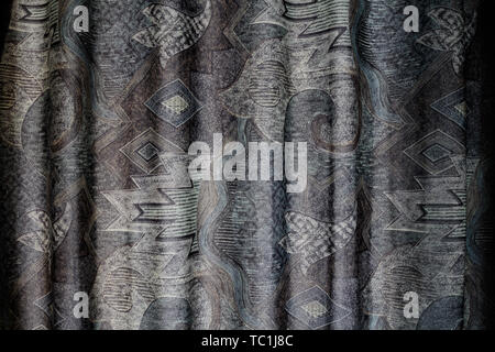 Patterned fabric textile curtain Stock Photo