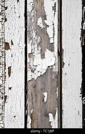White painted cracked wood surface texture Stock Photo