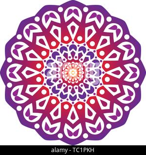 Violet water drop mandala Stock Vector