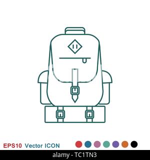 Backpack icon logo, vector sign symbol for design Stock Vector
