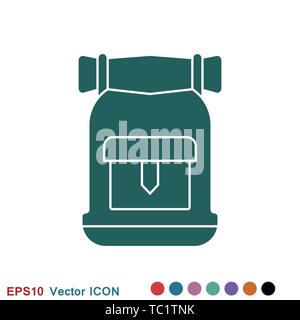 Backpack icon logo, vector sign symbol for design Stock Vector