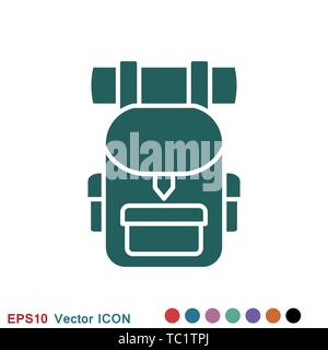 Backpack icon logo, vector sign symbol for design Stock Vector