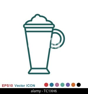 Latte coffee icon. logo, vector sign symbol for design Stock Vector