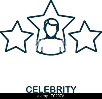 Celebrity icon. Outline style thin design from influencer icons collection. Line Celebrity icon for web design, apps, software, print usage Stock Vector