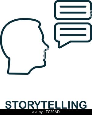 Storytelling icon. Outline style thin design from influencer icons collection. Line Storytelling icon for web design, apps, software, print usage Stock Vector