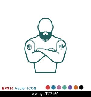 Body tattoo icon logo, vector sign symbol for design Stock Vector