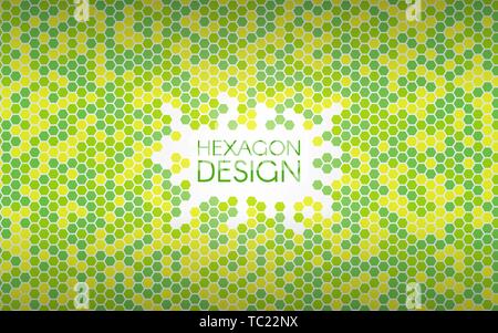 Hexagon green background. Colorful mosaic shapes. Geometric creative concept. Color abstract backdrop. Vector illustration Stock Vector